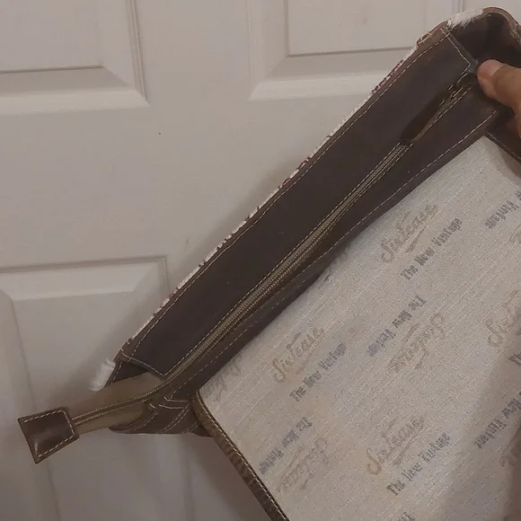 Sixtease Leather and Cotton Knapsack Backpack Recycled Material - Picture 8 of 12